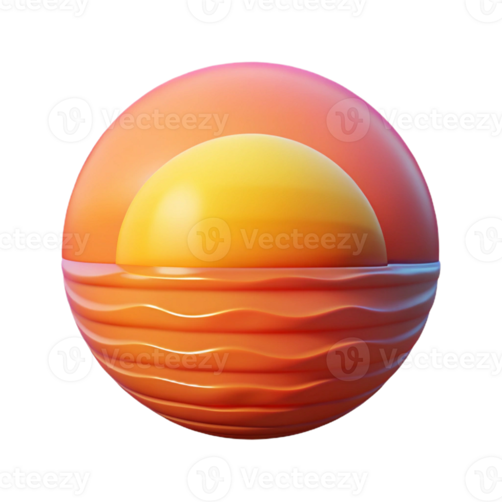 serene classic Ocean Sunset Isolated Warm Colors Transparent Background original png