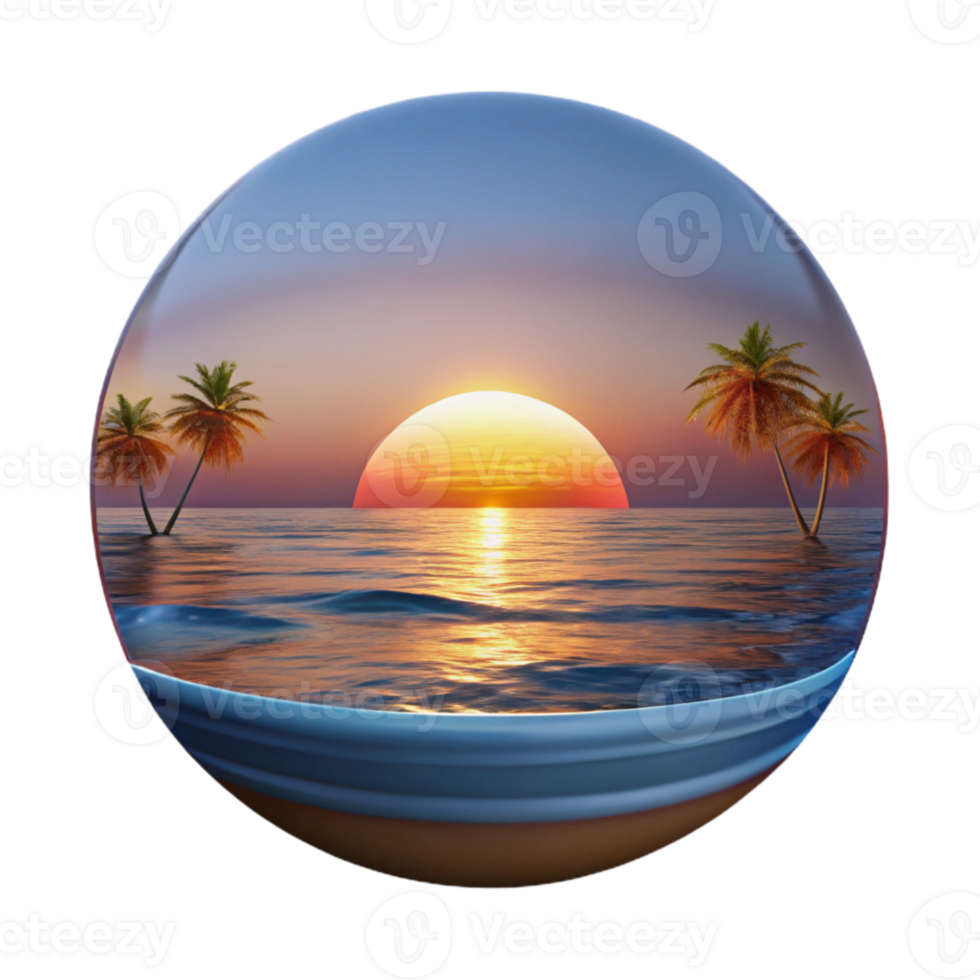 magnificent modern Ocean Sunset Landscape Cutout Tranquil Scene original png