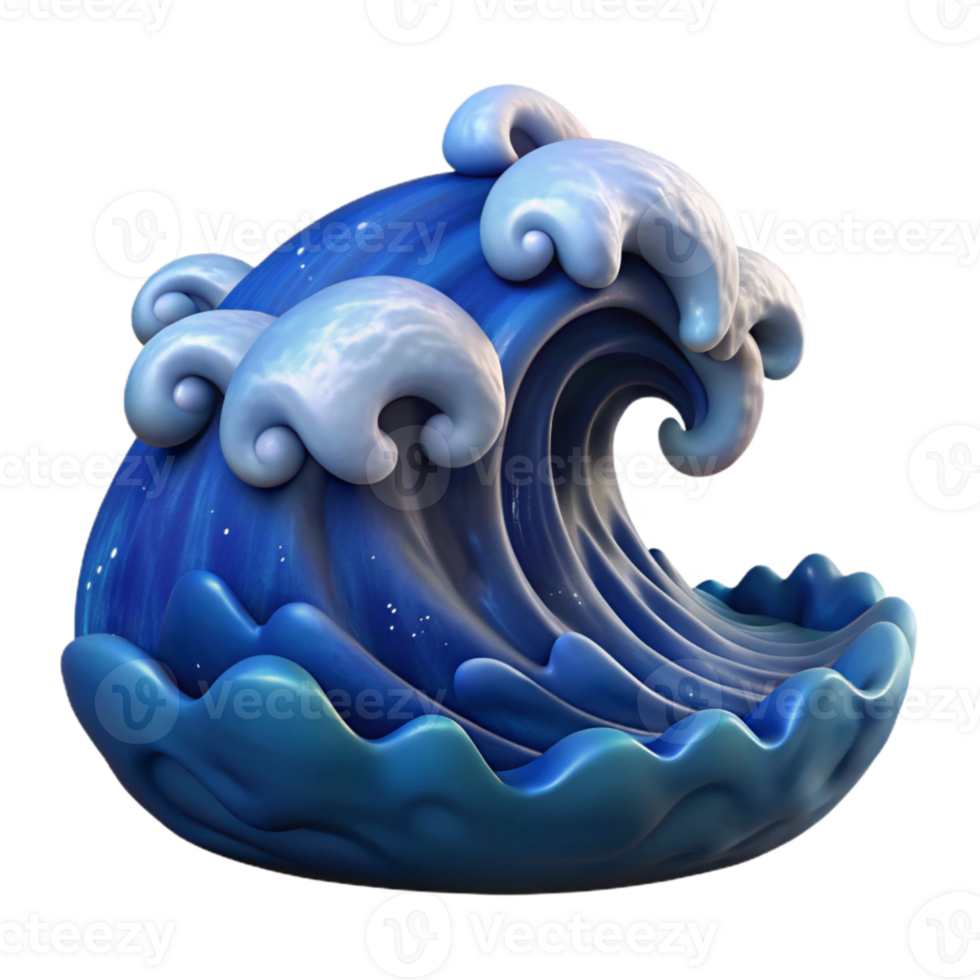 beautiful vintage Ocean Turbulence Isolated with Dark Blue Color Scheme genuine png