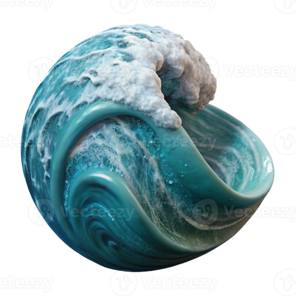 impressive creative Ocean Turbulence Side Angle Isolated with Transparent Background png