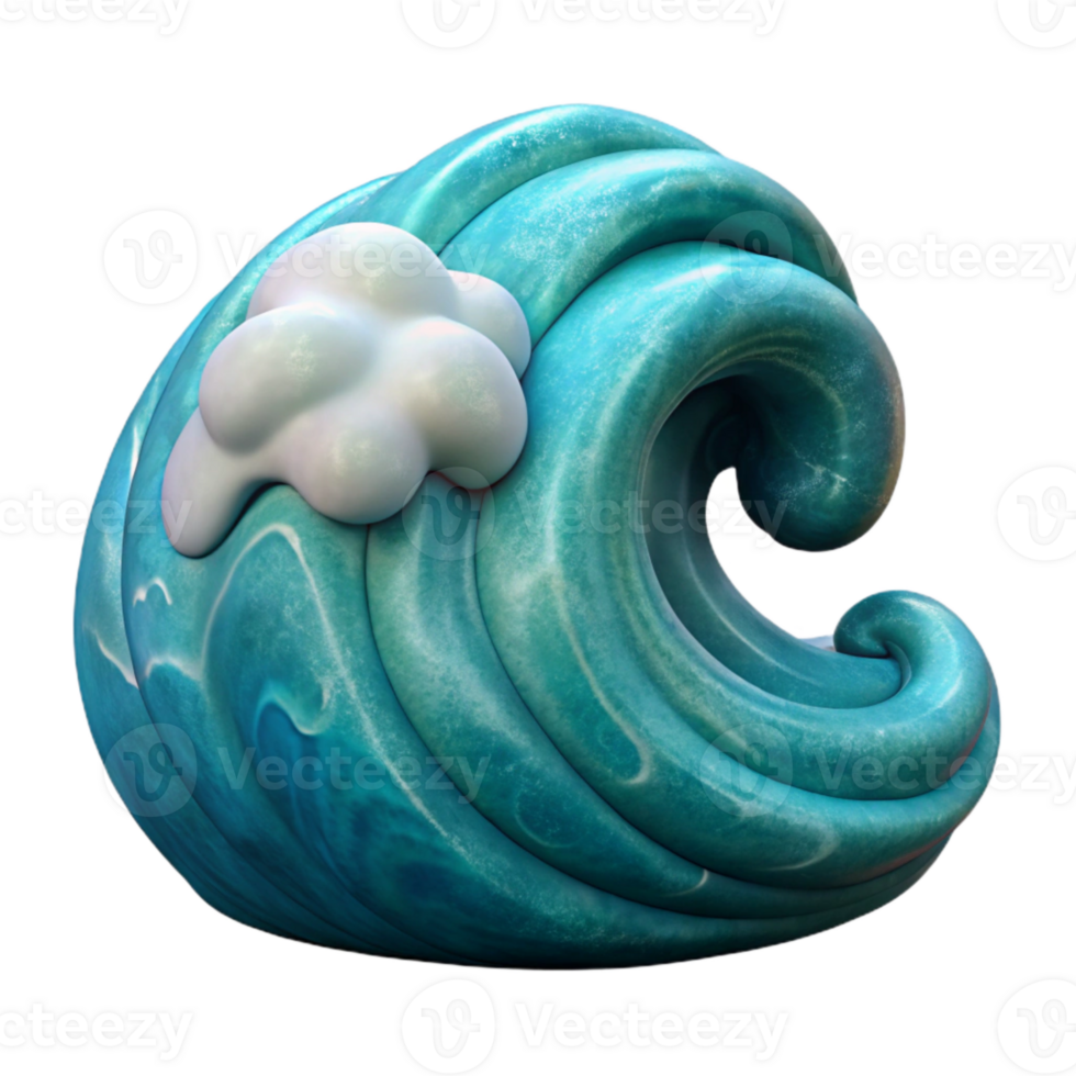wonderful creative Ocean Turbulence Side View Isolated Graphic detailed png