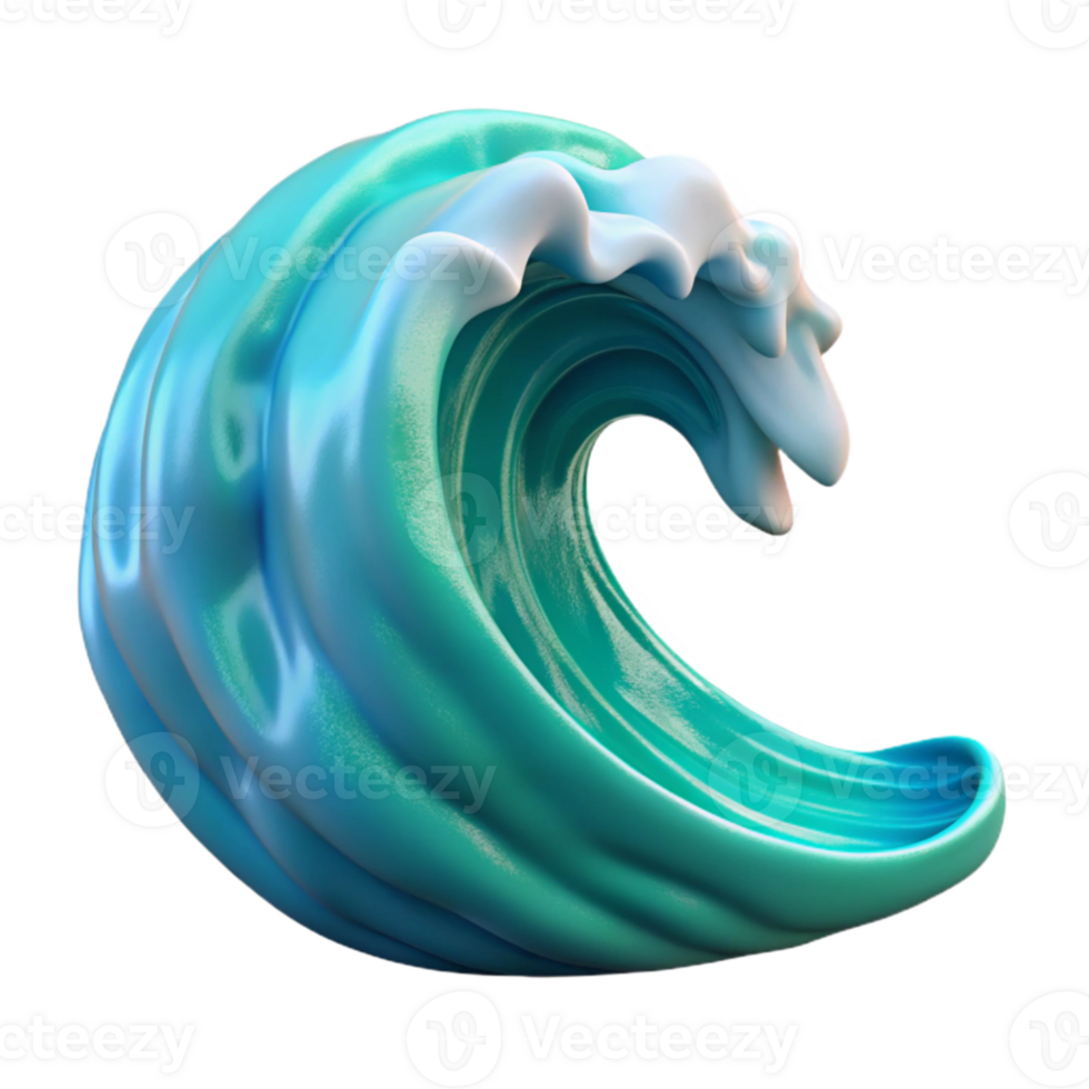 dramatic rustic Ocean Wave Crest Cutout Blue Green Foam Transparent Background genuine png