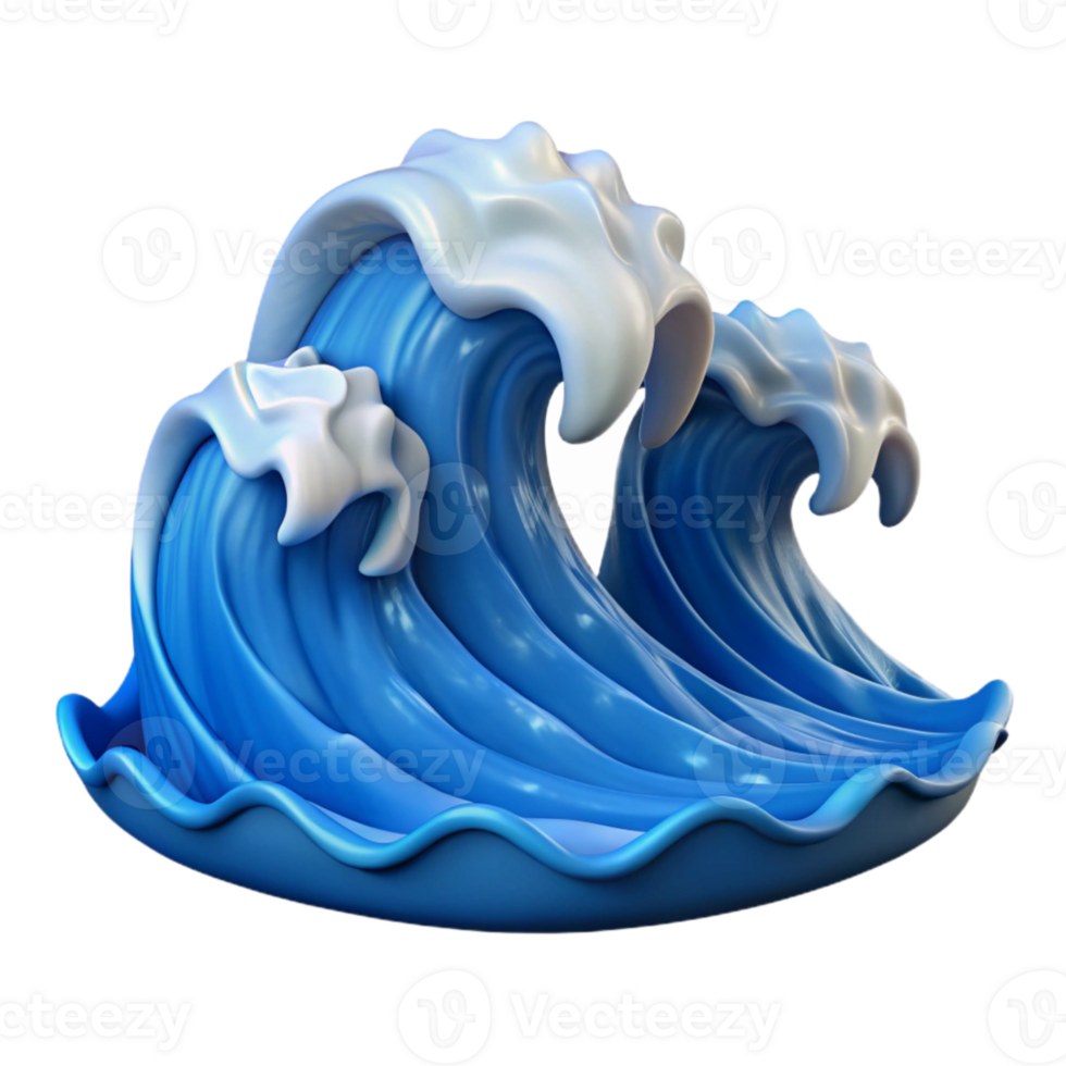 dramatic vintage Ocean Waves Isolated Kaleidoscope Coastline Transparent Background high resolution png
