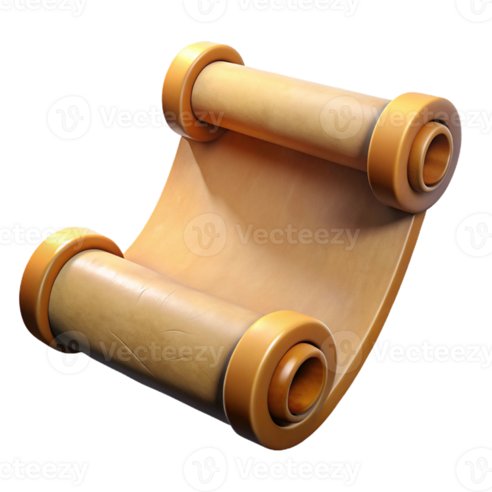 impressive artistic Old Paper Scroll Texture Isolated with Rolled Edges premium png