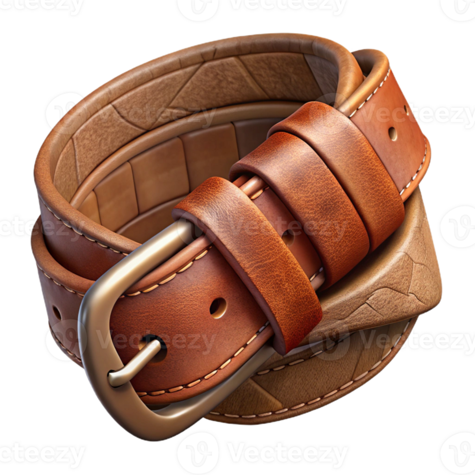 vibrant contemporary Old Leather Belt Texture Brown Isolated Element authentic png