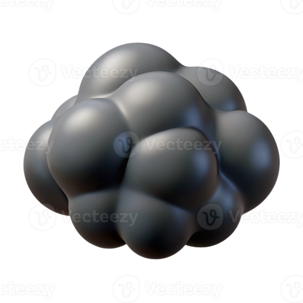 serene artistic Ominous Dark Gray Storm Cloud Isolated Element authentic png