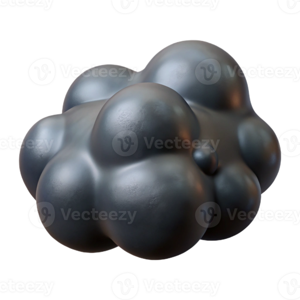 vibrant modern Ominous Dark Gray Cloud Isolated with Shadow Detail professional png