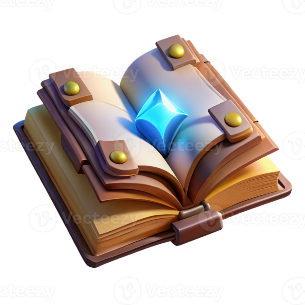 wonderful artistic Open Spellbook Isolated with Illuminated Pages exclusive png