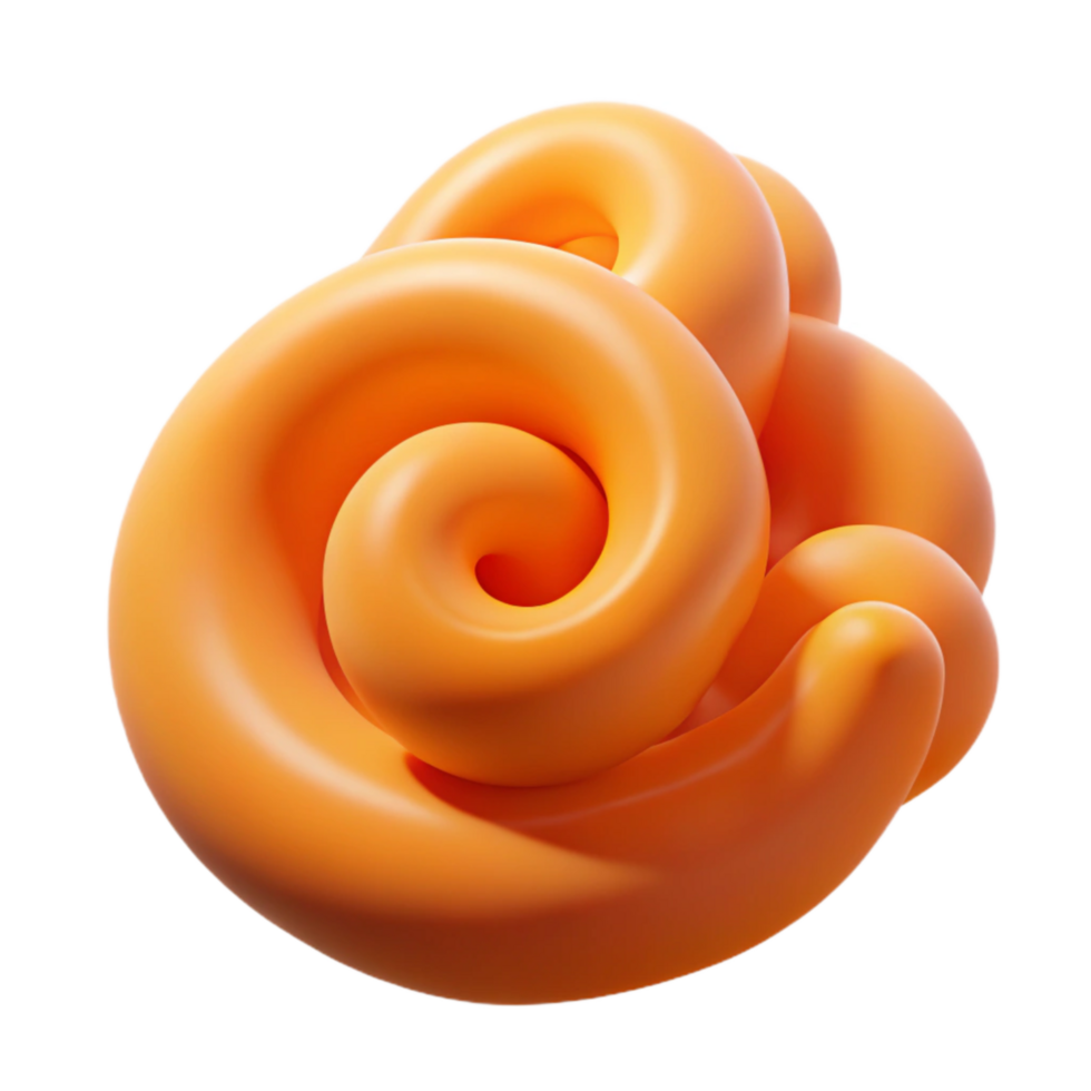 stunning artistic Orange Smoke Spiral on Transparent Background png