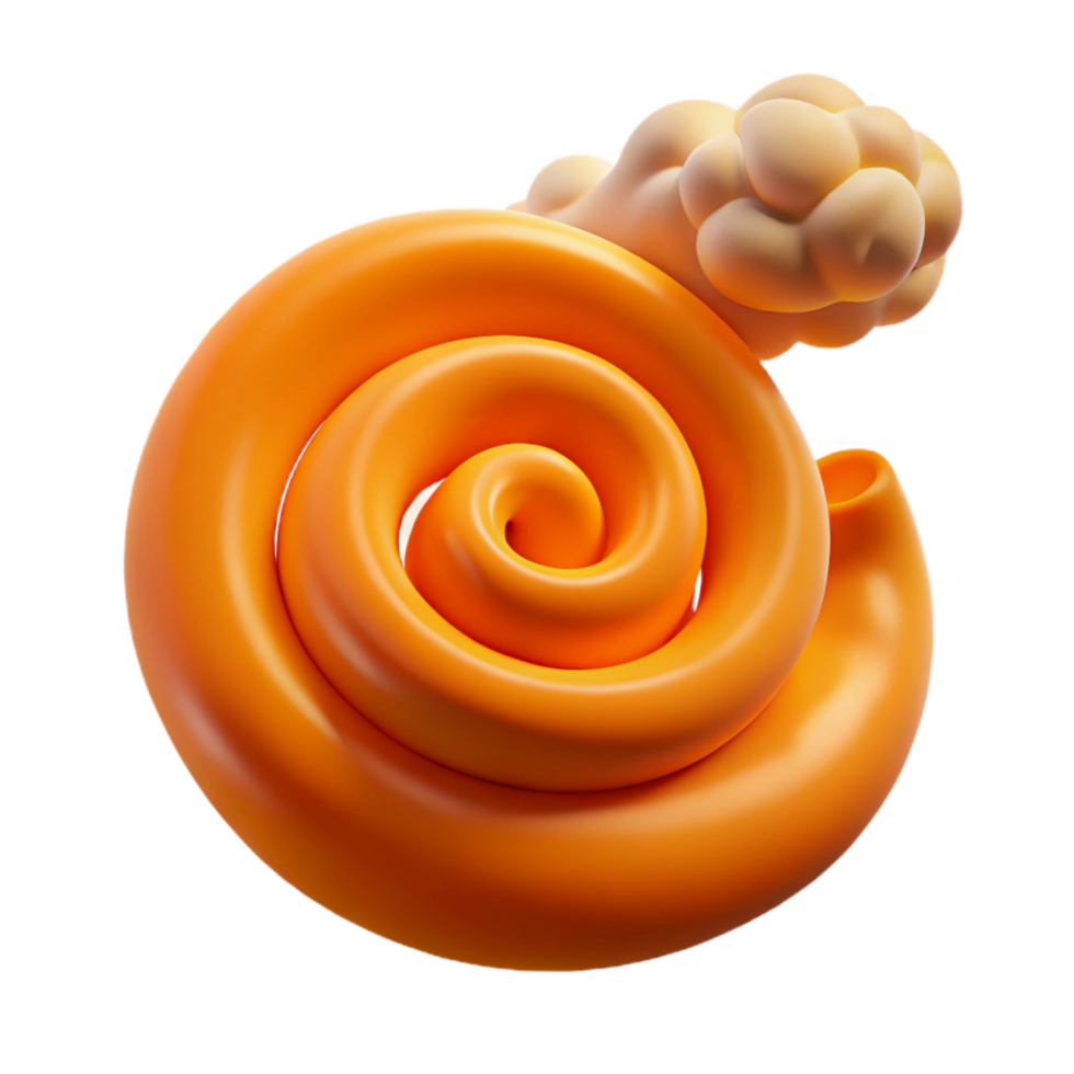 magnificent abstract Orange Smoke Spiral on Transparent Background detailed png