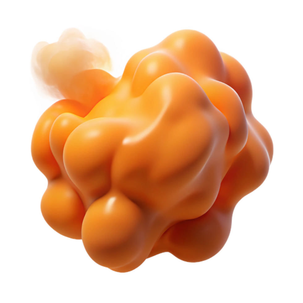 serene creative Orange Smoke Wisp on Transparent Background premium png