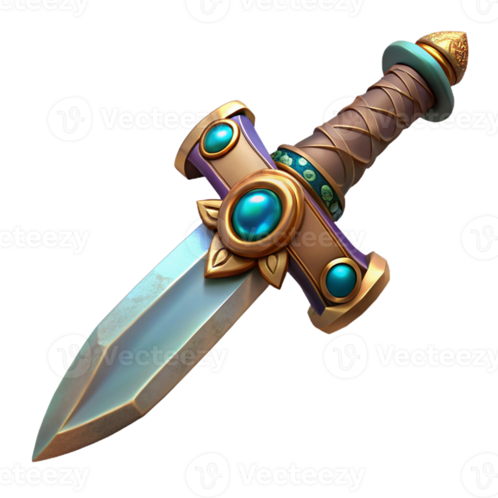 wonderful abstract Ornate Dagger Cutout with Jeweled Hilt png