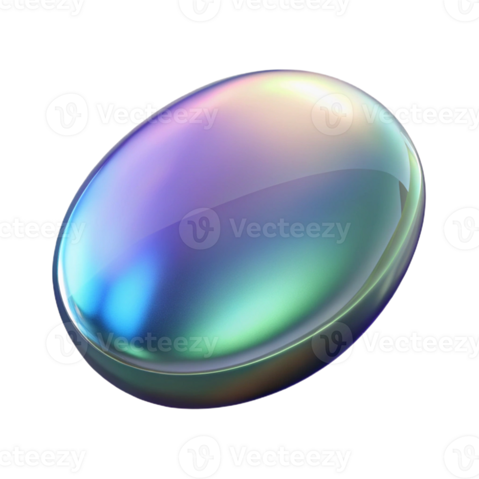 serene abstract Oval Glass Distortion Reflection Isolated Element premium png