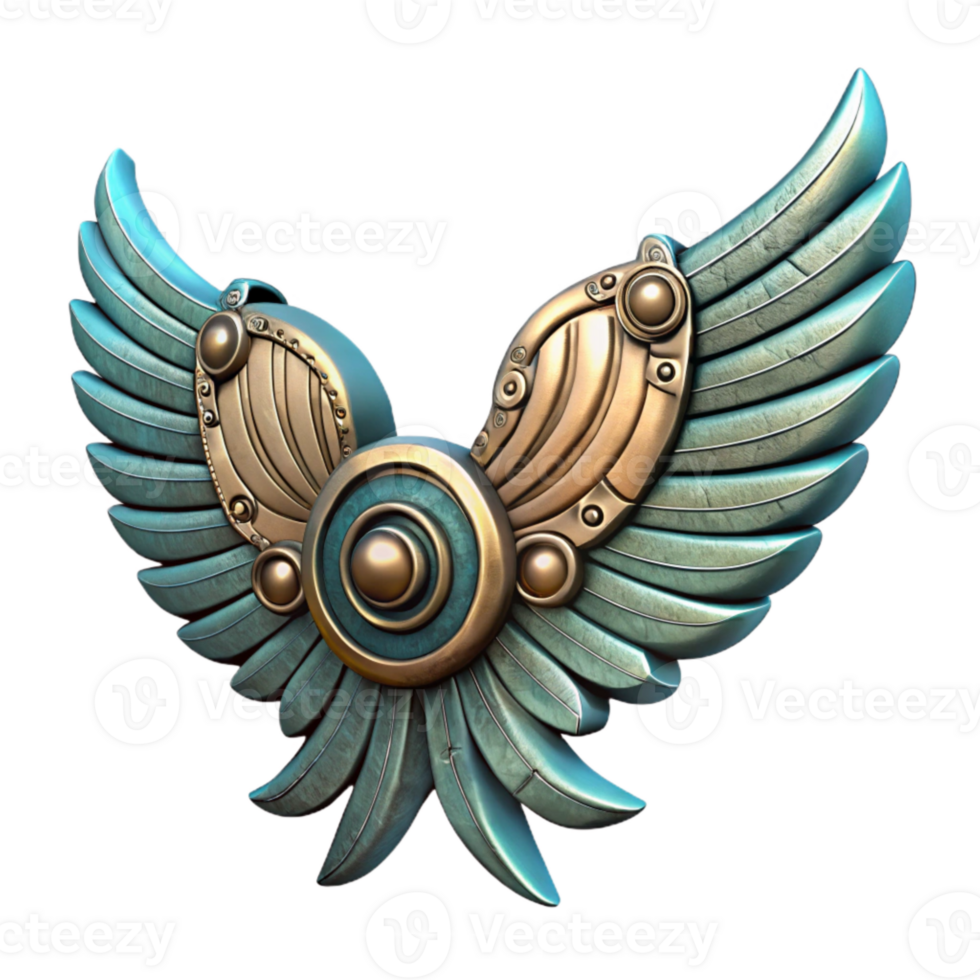beautiful minimalist Ornate Mechanical Wings Side View Cutout premium png