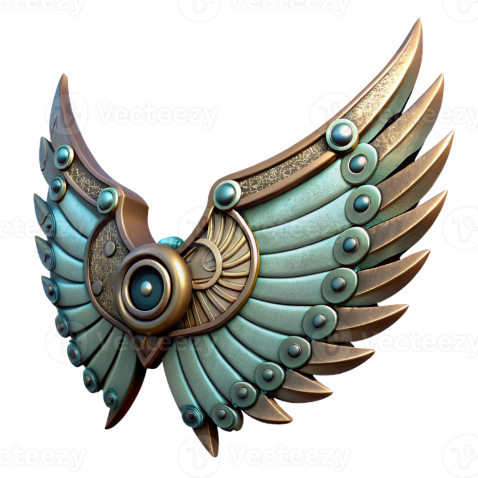 extraordinary rustic Ornate Mechanical Wings Side View Cutout genuine png