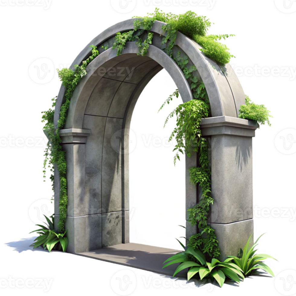 wonderful contemporary Overgrown Concrete Archway Transparent Background original png