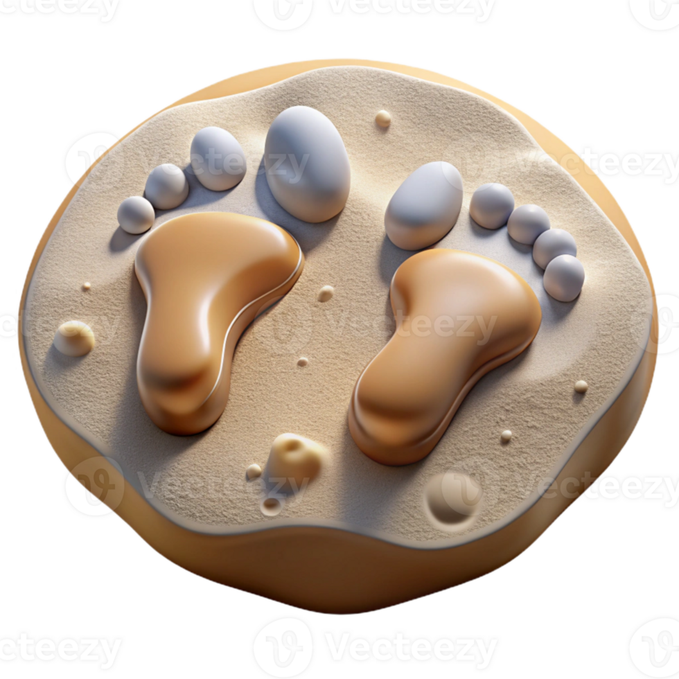 magnificent minimalist Overlapping Footprints Sandy Beach Transparent Design Element genuine png