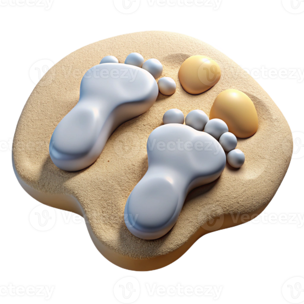 wonderful contemporary Overlapping Footprints Sandy Beach Transparent Design Element original png