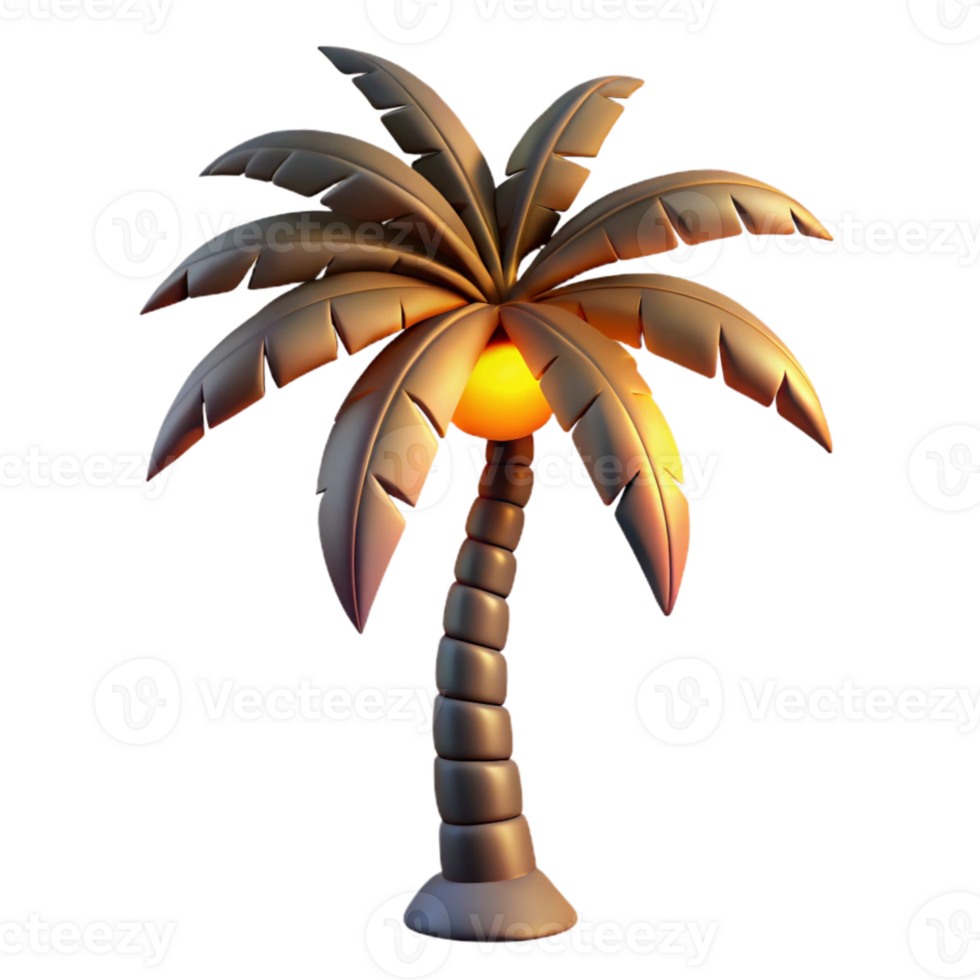 wonderful contemporary Palm Tree Silhouette at Sunset Transparent Background Cutout high resolution png