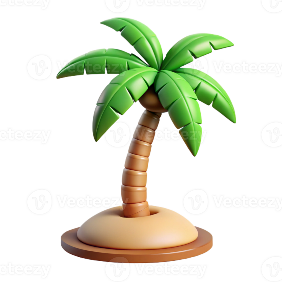 beautiful artistic Palm Tree Sundowner Paradise Isolated on Transparent Background premium png