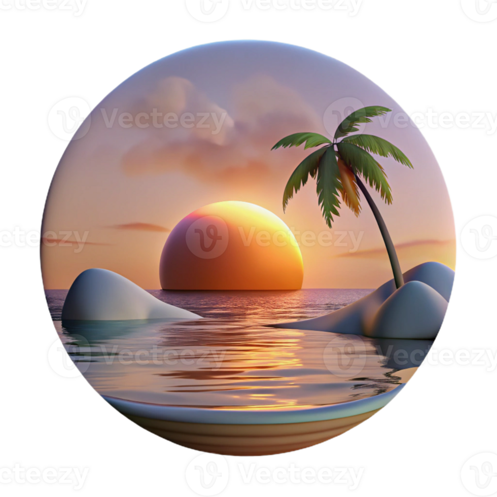 stunning modern Peaceful Sunset Haven Isolated Tranquil Ocean View original png