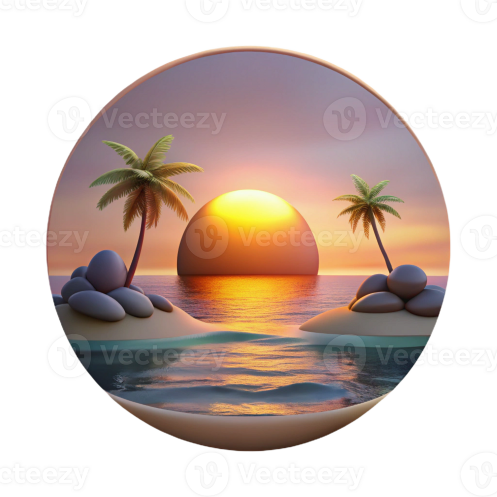 wonderful traditional Peaceful Sunset Haven Isolated Tranquil Ocean View png