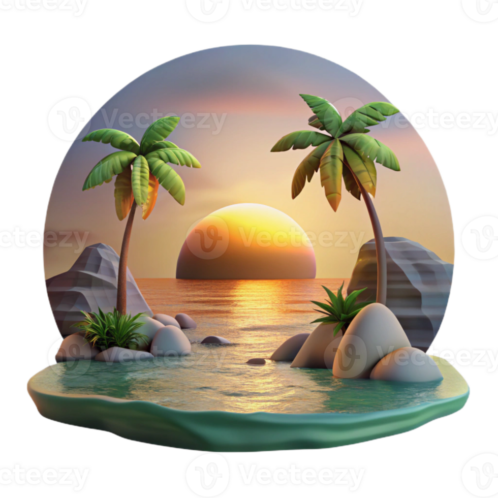 extraordinary minimalist Peaceful Sunset Haven Isolated Tranquil Ocean View genuine png