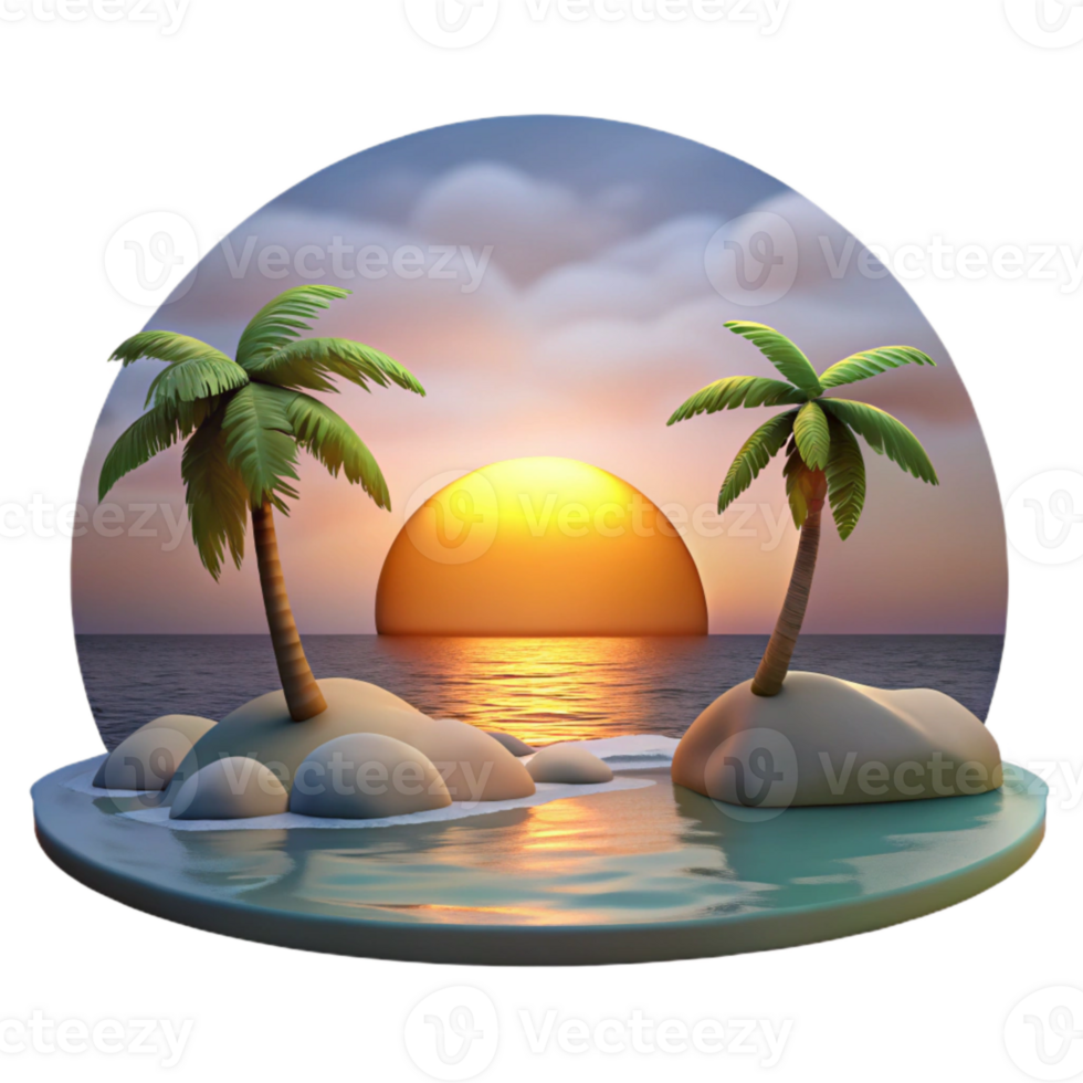 serene traditional Peaceful Sunset Haven Isolated Tranquil Ocean View exclusive png
