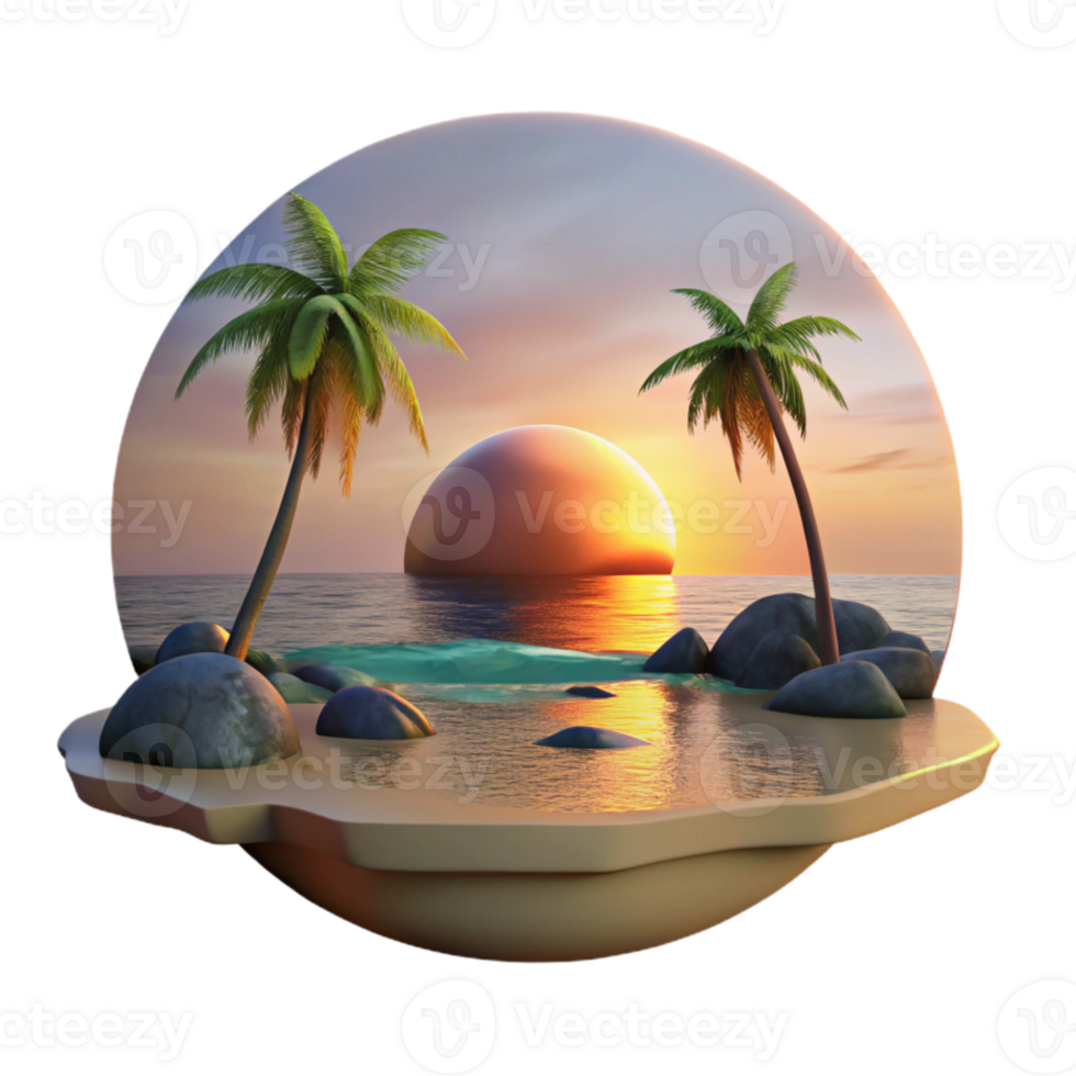 stunning vintage Peaceful Sunset Haven Isolated Tranquil Ocean View original png