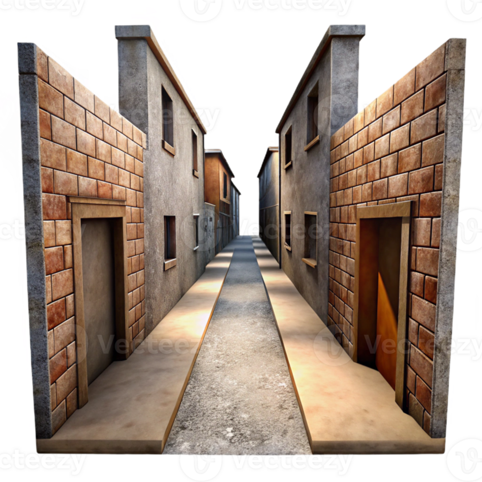 magnificent classic Phantom Alleyway Cutout with Low Angle Perspective high quality png