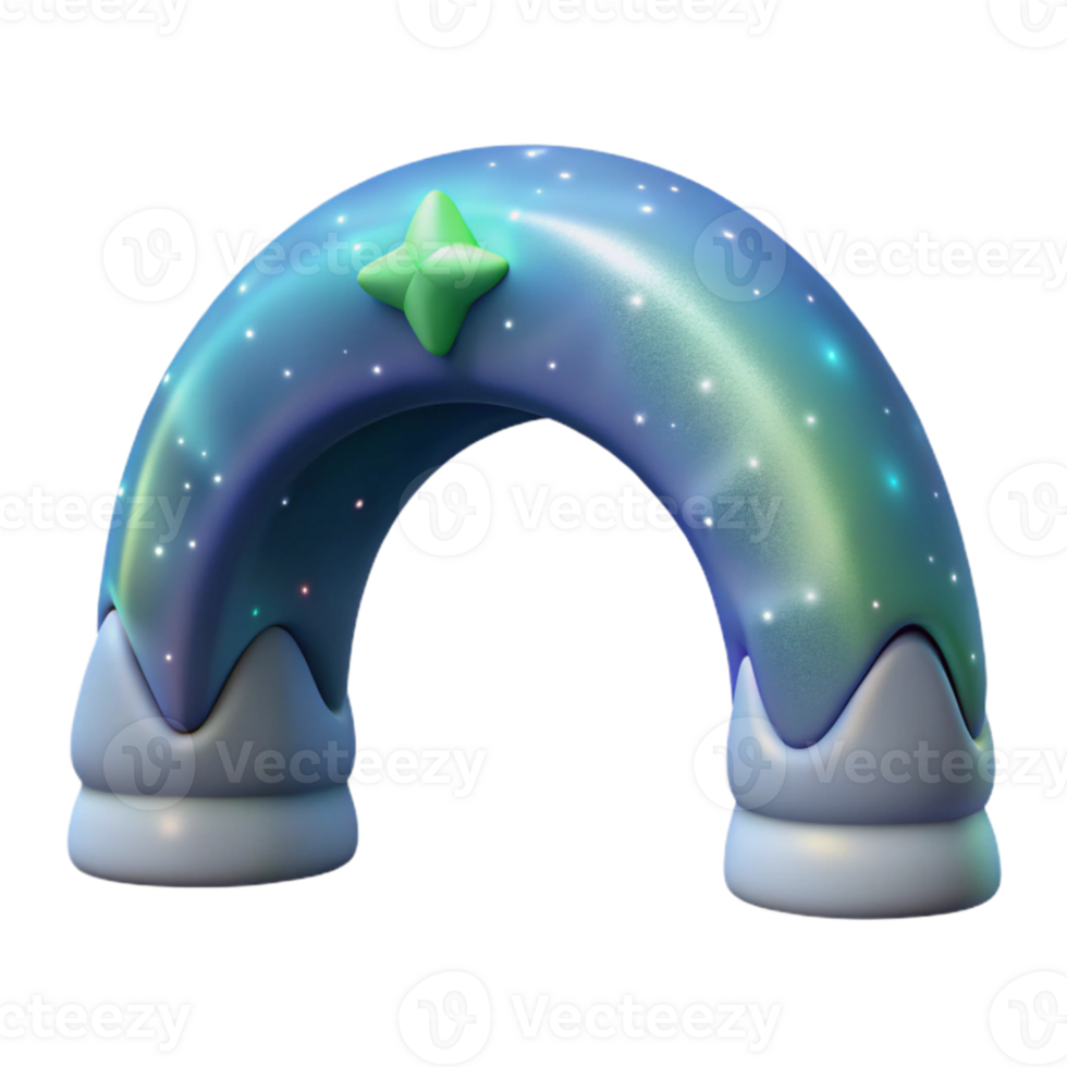 wonderful traditional Polar Aurora Arch Cutout with Starry Sky Transparent Background exclusive png