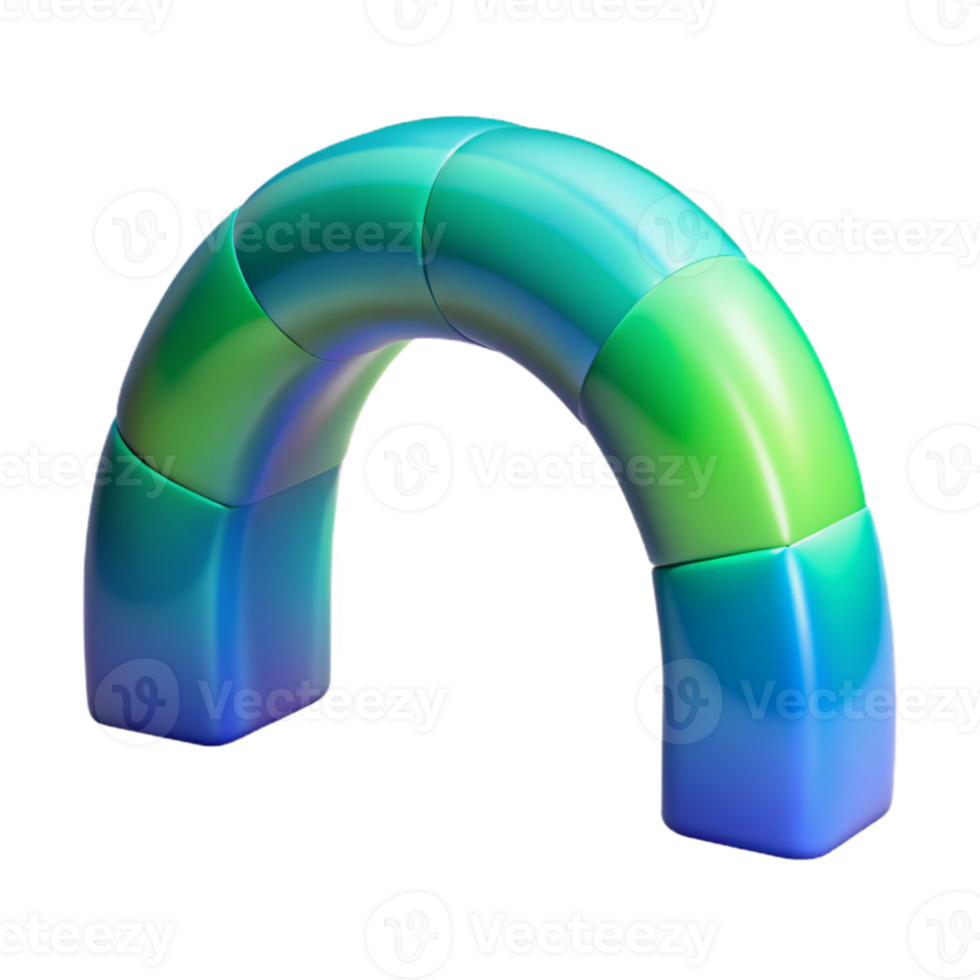 elegant rustic Polar Lights Arch Cutout Blue Green Aurora Isolated authentic png