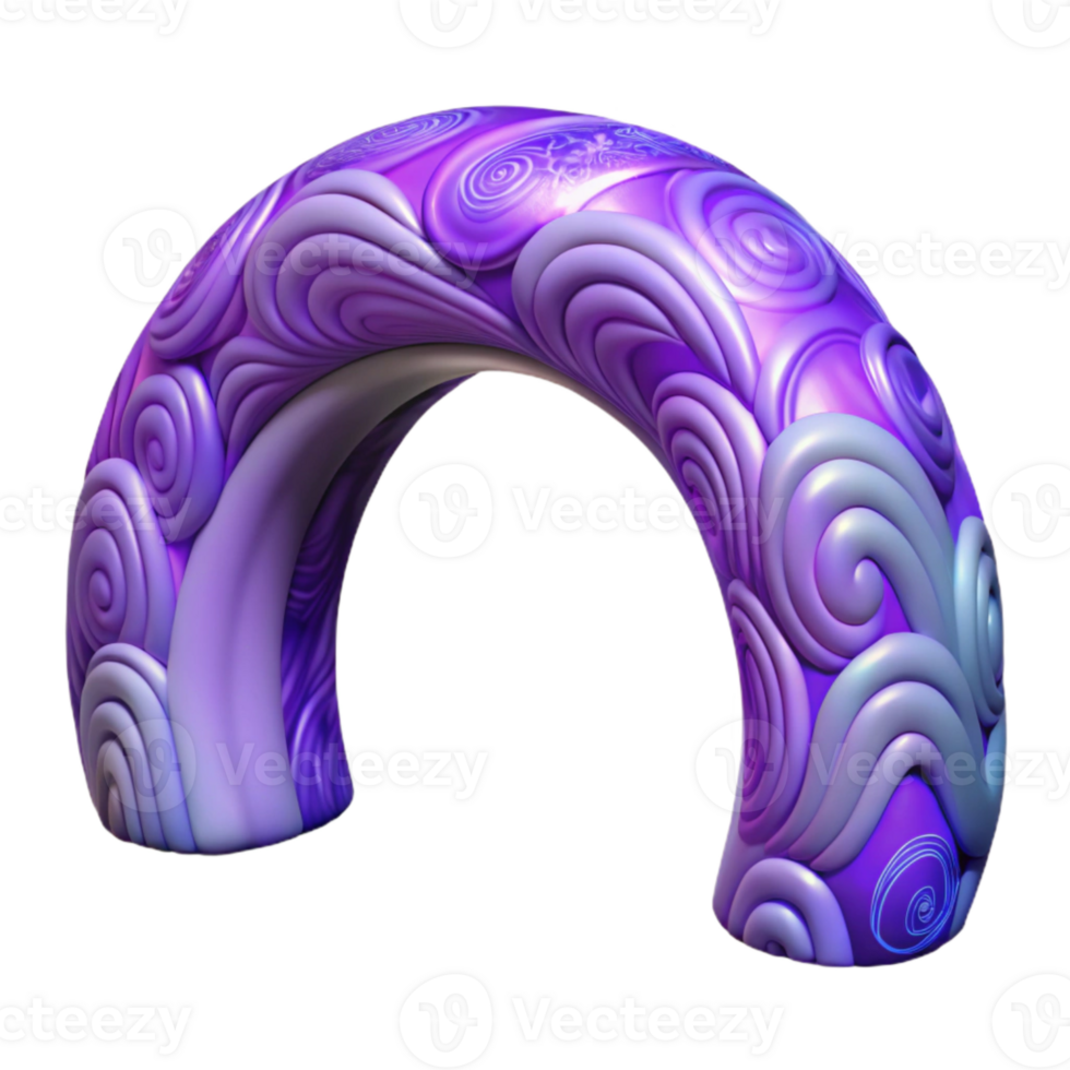 elegant traditional Polar Lights Arch Purple Swirls Transparent Background authentic png
