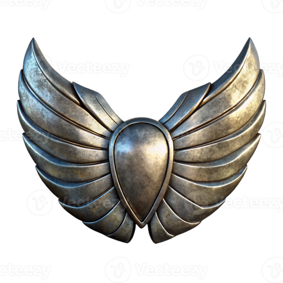 wonderful creative Polished Steel Robotic Wings Cutout Element high quality png