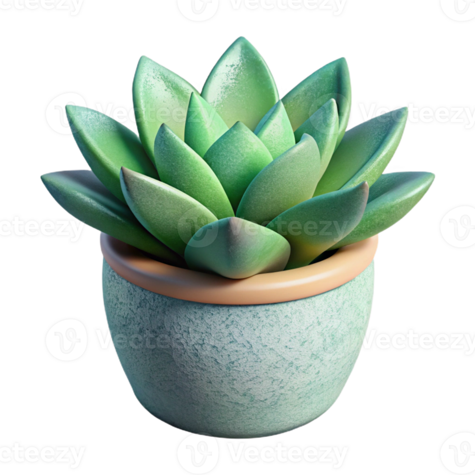dramatic traditional Potted Succulent Plant Cutout with Realistic Texture genuine png