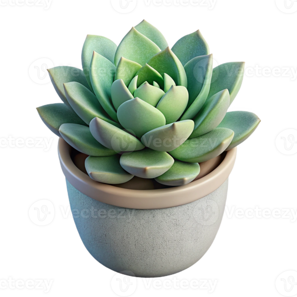 elegant classic Potted Succulent Plant Cutout with Realistic Texture high resolution png