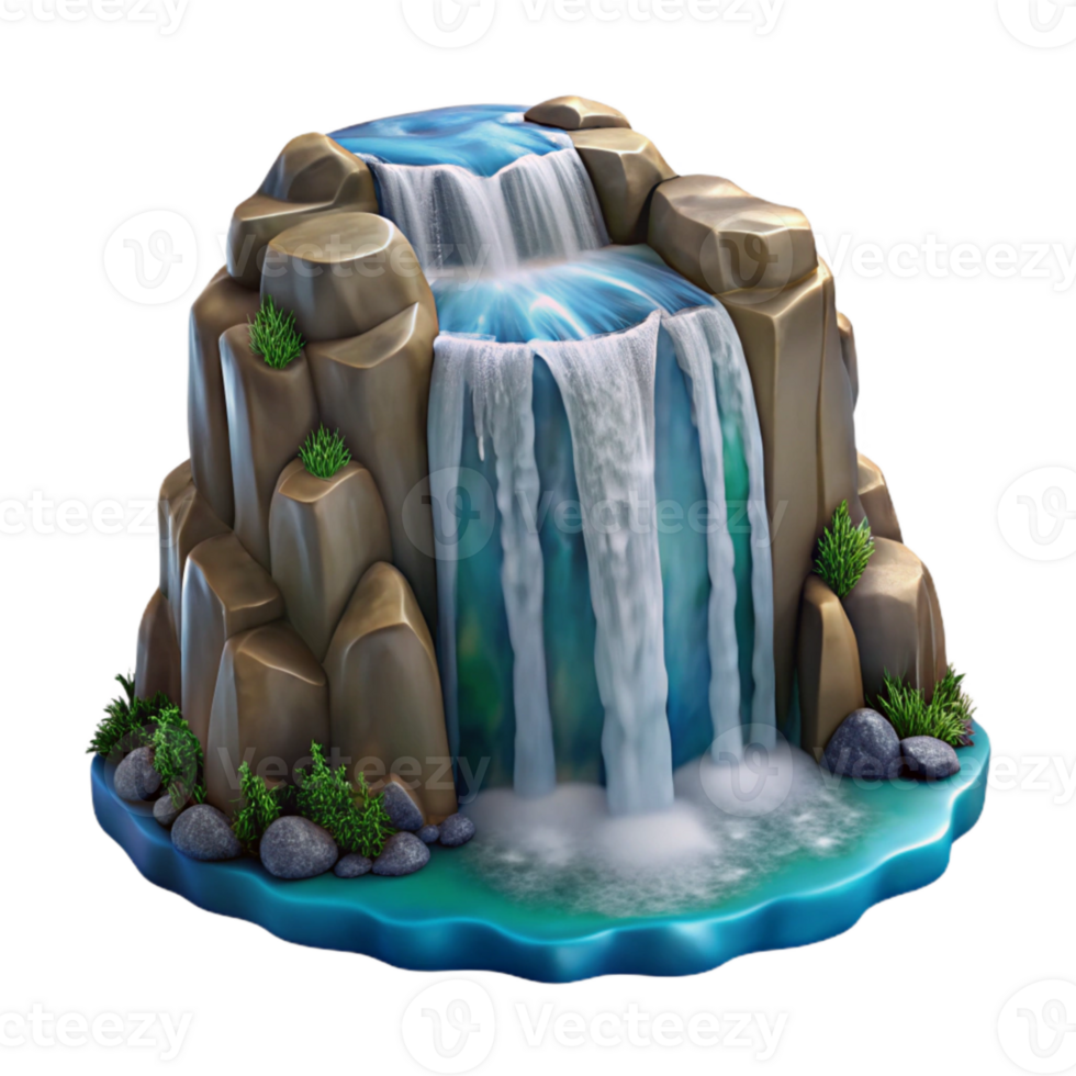 elegant abstract Powerful Waterfall with Whitewater Transparent Background high resolution png