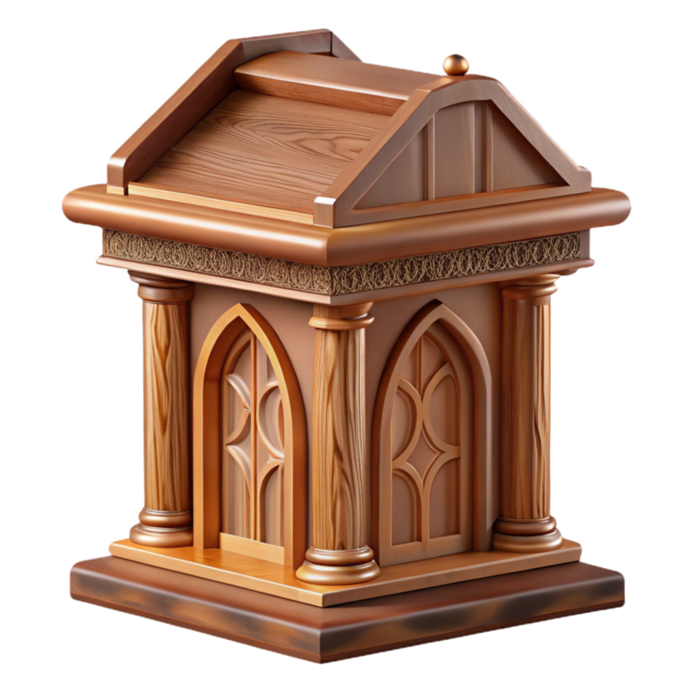 beautiful creative Pulpit Carving Transparent Background Detailed Woodwork png