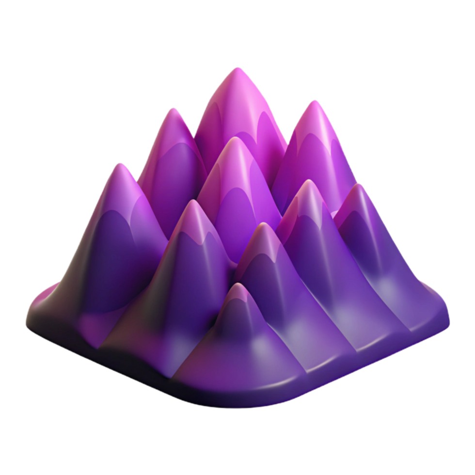 serene modern Purple Dusk Mountain Range Isolated Element genuine png