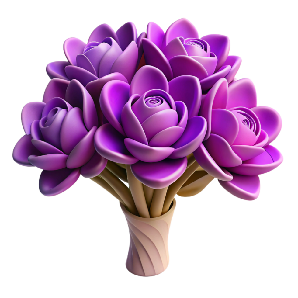 elegant creative Purple Flower Bouquet Cutout Soft Focus professional png