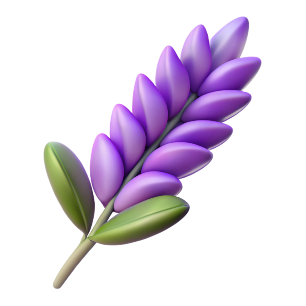 elegant contemporary Purple Lavender Sprig Isolated Transparent Background detailed png