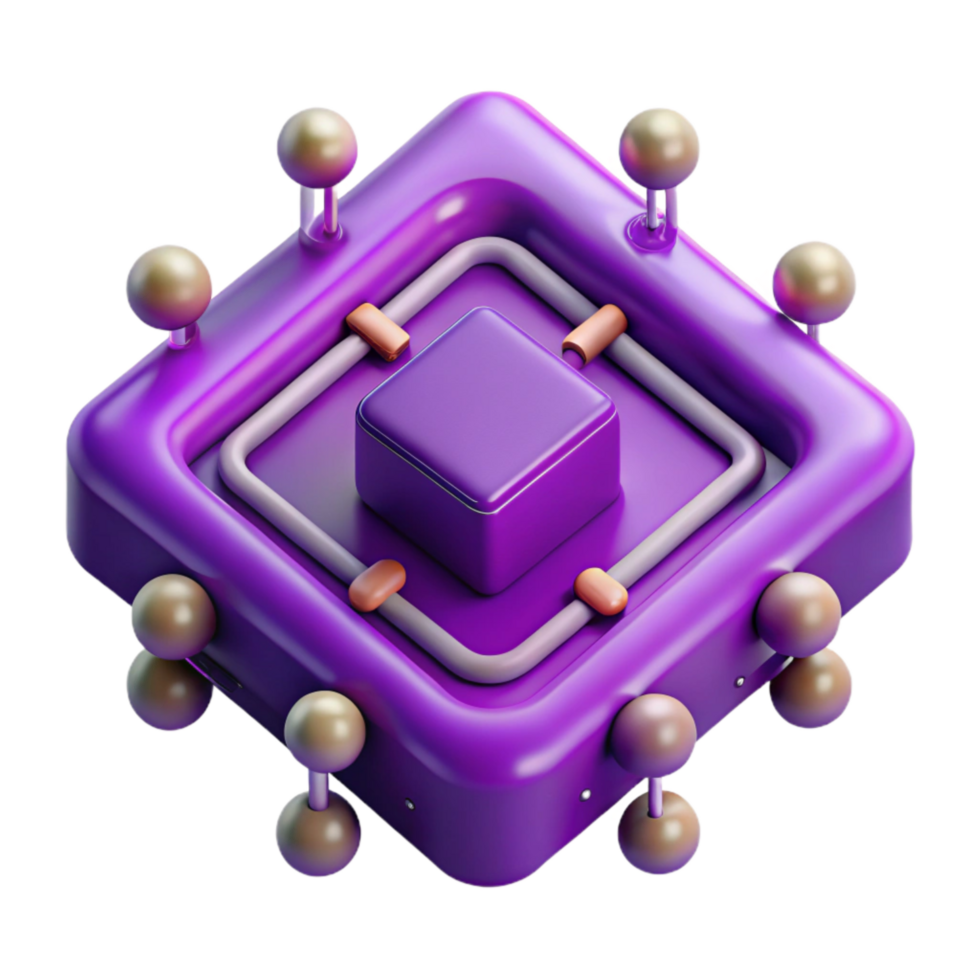 stunning minimalist Quantum Computing Qubits Purple Cutout premium png