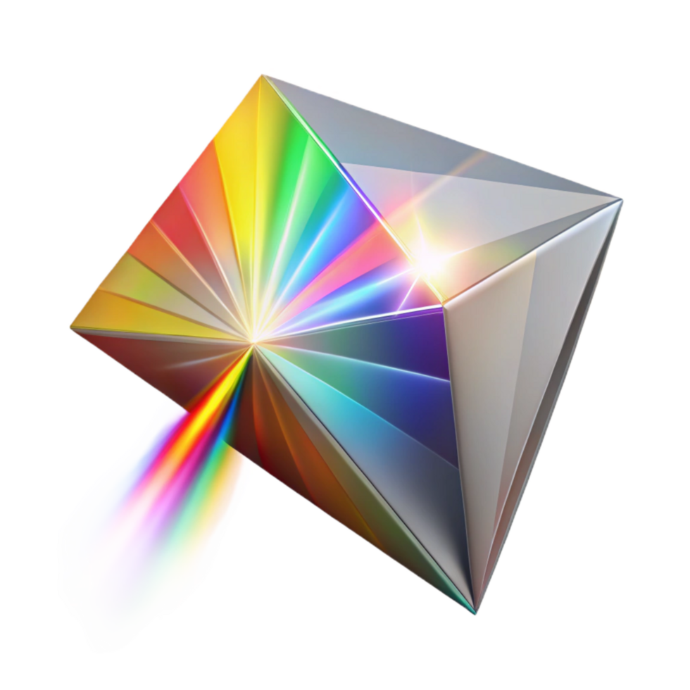 serene classic Rainbow Light Burst Prism Cutout Isolated high resolution png