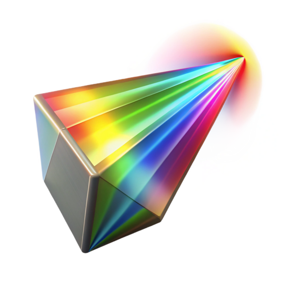 magnificent artistic Rainbow Light Burst Prism Cutout Isolated high quality png