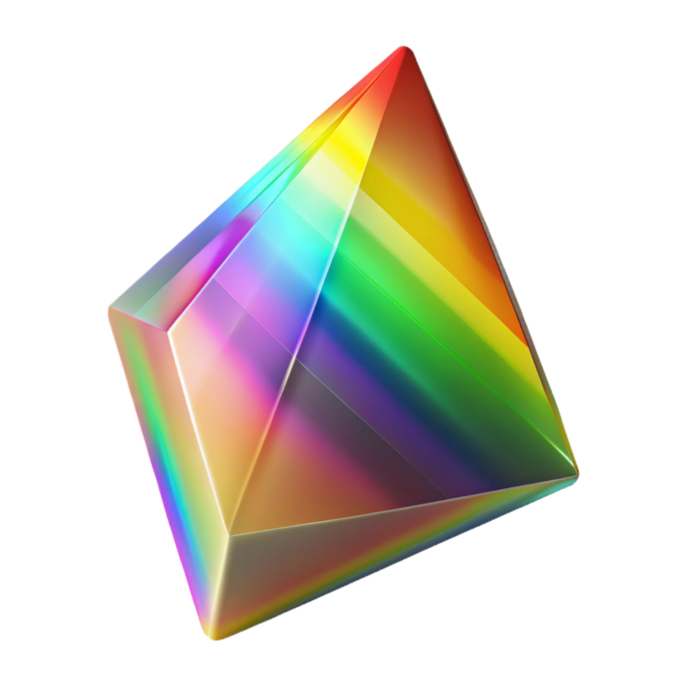 beautiful vintage Rainbow Light Spectrum Prism Transparent Background high quality png