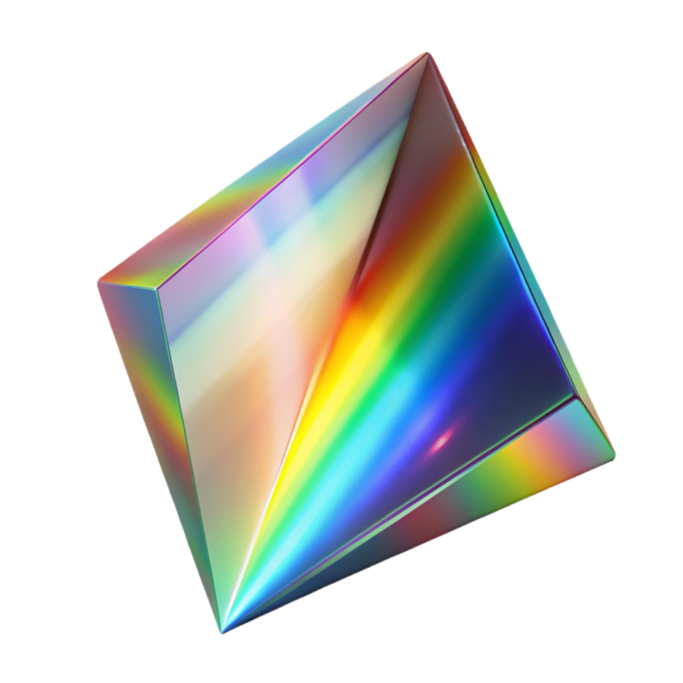 impressive classic Rainbow Light Spectrum Prism Transparent Background high quality png