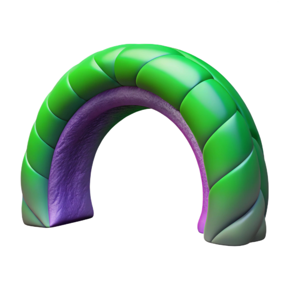wonderful creative Realistic Auroral Arch Cutout with Green and Purple Hues authentic png
