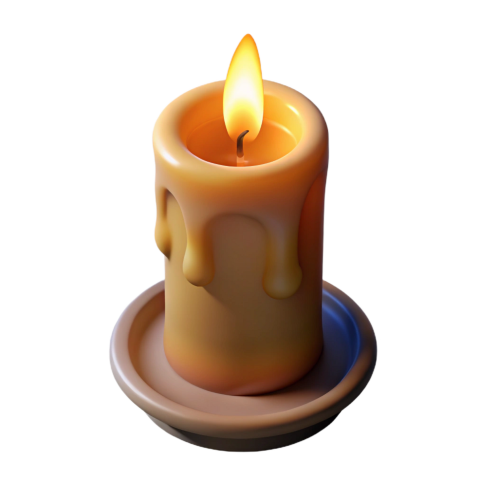 vibrant modern Realistic Candlelight with Shadow Isolated on Transparent Background Cutout professional png