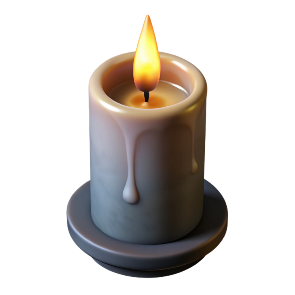 extraordinary classic Realistic Candlelight with Shadow Isolated on Transparent Background Cutout high resolution png
