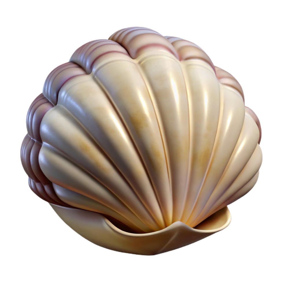 elegant abstract Realistic Clam Shell Isolated on Transparent Background png